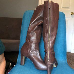 NINE WEST -chocolate brown leather boots